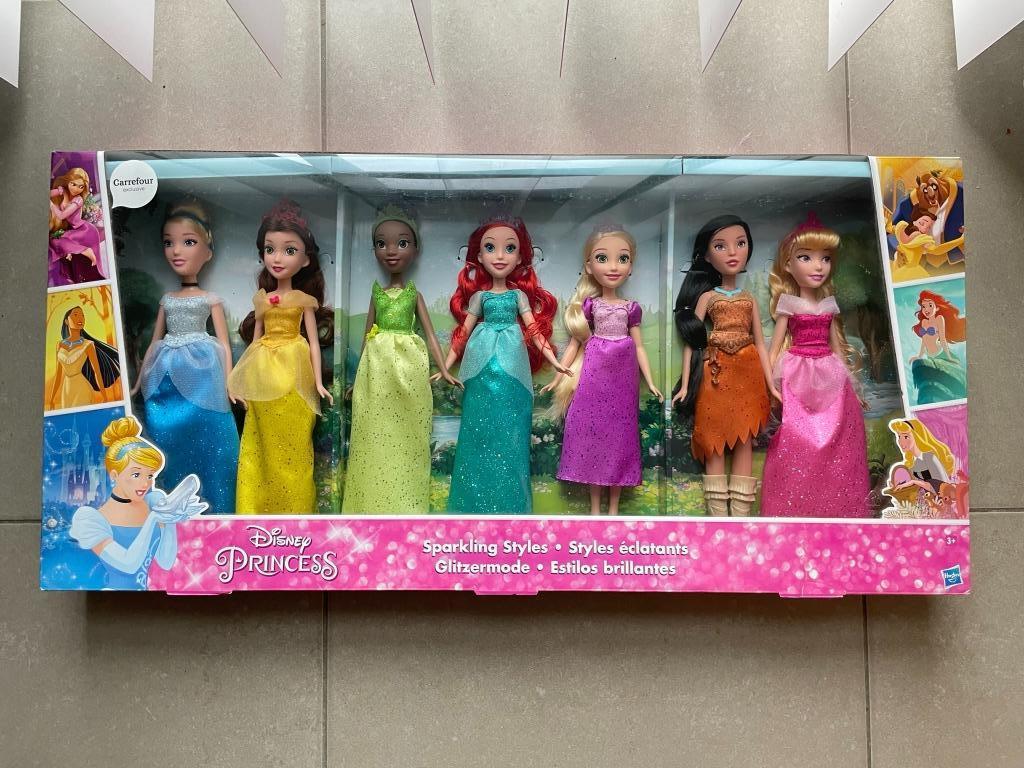 7 Disney prinsespoppen in Sparkling Style van Hasbro, Enlèvement, Neuf, Statue ou Figurine