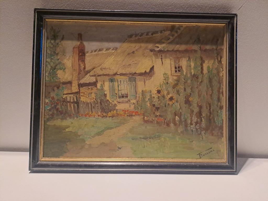 Olieverf schilderij van F.Buelens, Enlèvement