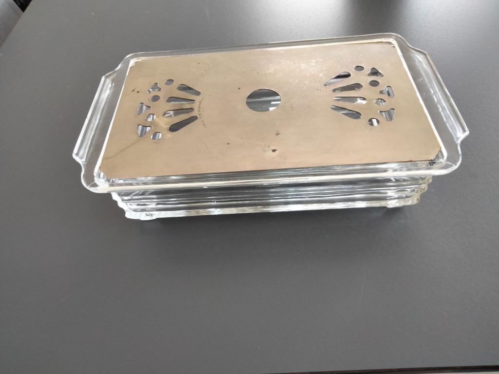 Vintage Chauffe - Plat en verre 31 X 18cm, Enlèvement ou Envoi, Utilisé, Verre, Autres types