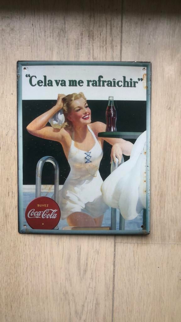Panneau publicitaire Coca-Cola., Enlèvement, Comme neuf, Panneau publicitaire