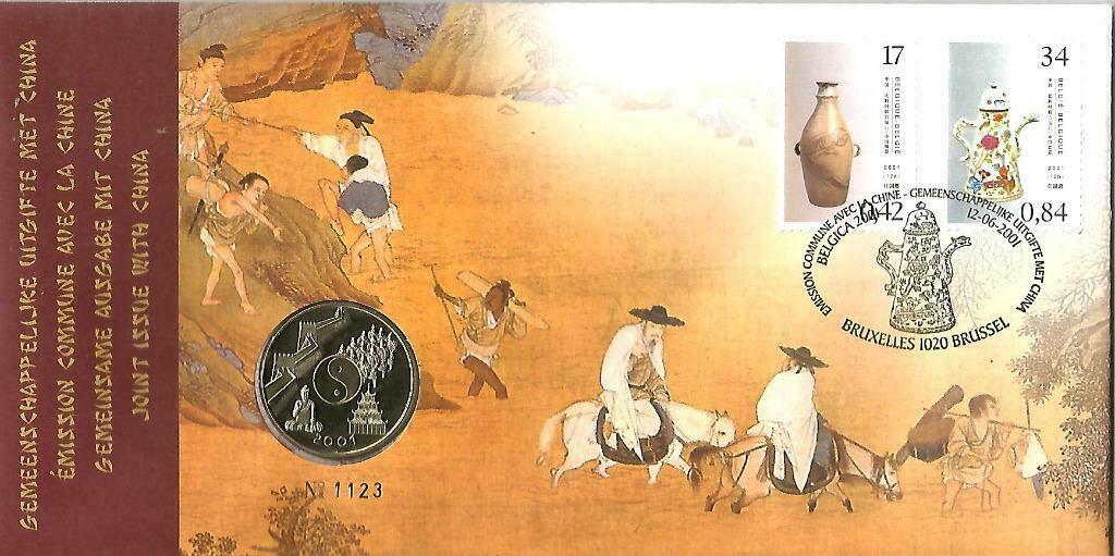 België 2001 - Numisletter OBP 3008 Chinese kunstwerken, Enlèvement ou Envoi, Non oblitéré, Gomme originale, Neuf