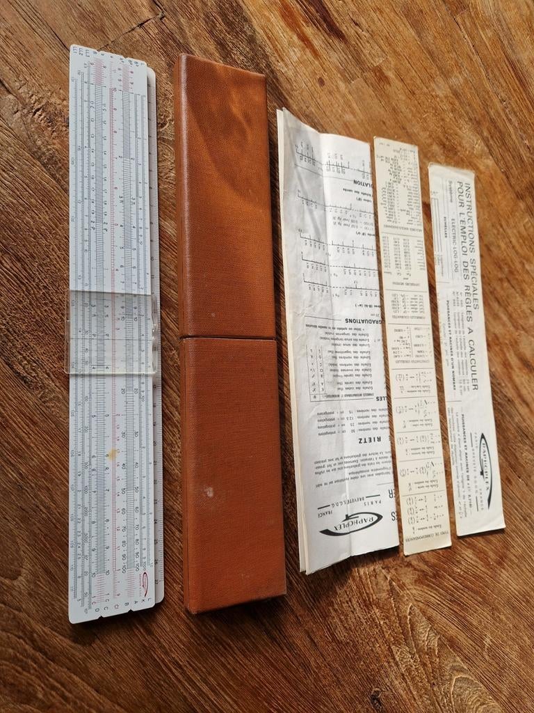 Vintage reken liniaal Graphoplex 640 made in France, Ophalen of Verzenden, Zo goed als nieuw