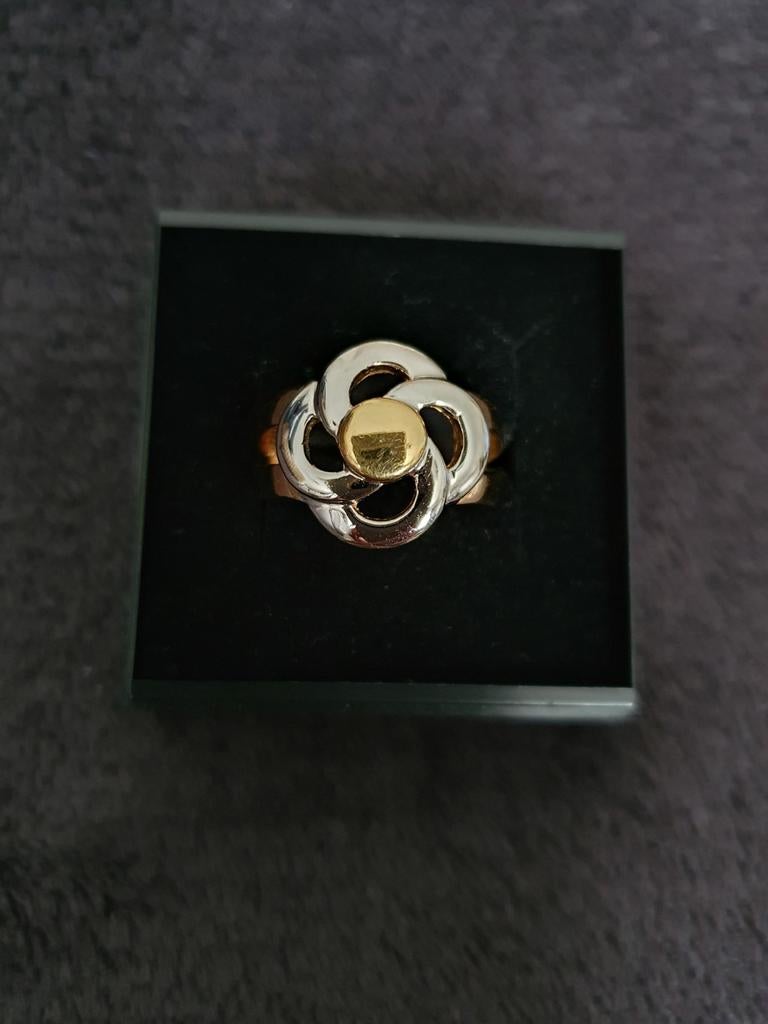 Bicolor ring van Venizi maat 52, Handtassen en Accessoires, Ringen, Ophalen of Verzenden, Zo goed als nieuw, Dame