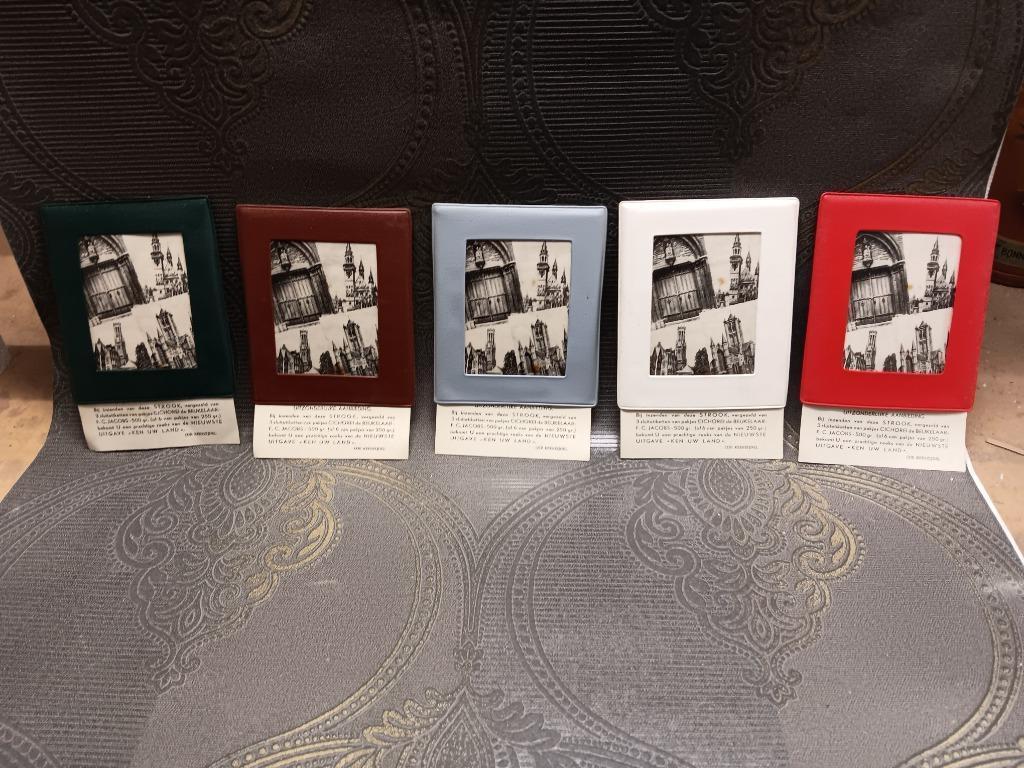 5 verschillende (kleuren) kadertjes Chicorei Jacobs Gent, Verzamelen, Ophalen of Verzenden, Gebruikt, Overige typen