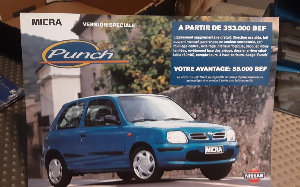 Nissan micra punch leafled, Livres, Autos | Brochures & Magazines, Enlèvement ou Envoi, Nissan