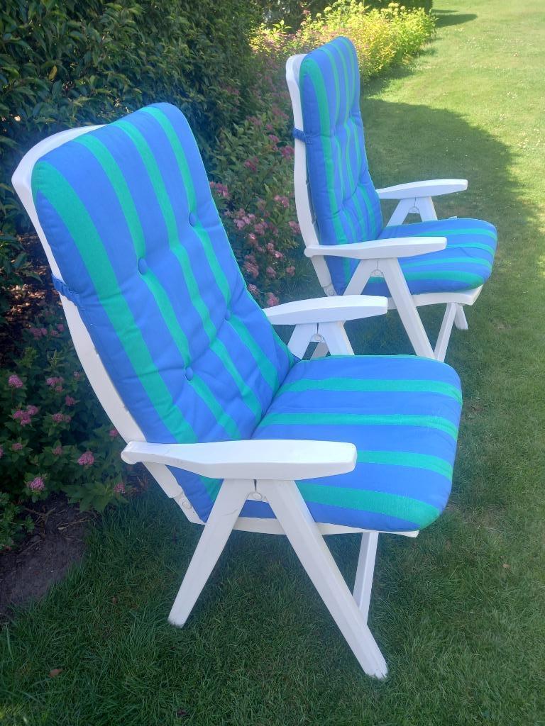 chaises de jardin vintage, Jardin & Terrasse, Chaises de jardin, Enlèvement, Utilisé, Synthétique, Ajustable