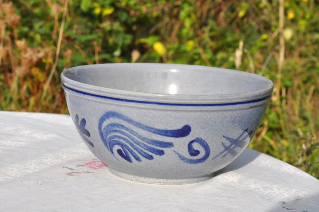 saladier style gres gris bleu 23 cm, Enlèvement ou Envoi, Utilisé, Céramique, Récipient(s)