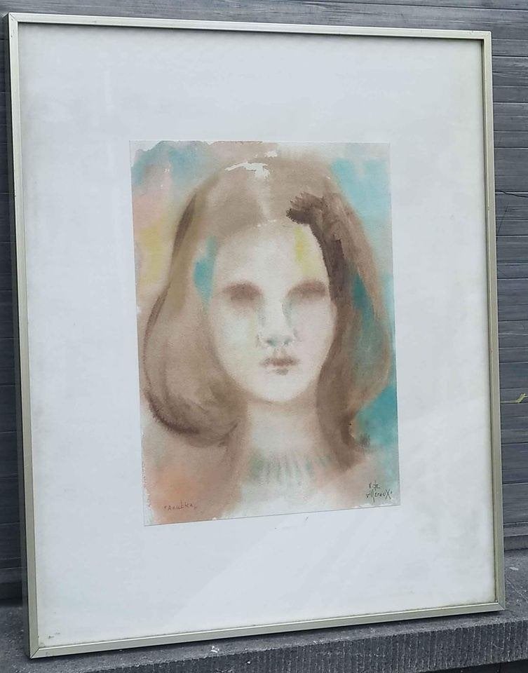 Aquarelle anulka signe Albert de villeroux, Antiquités & Art, Art | Peinture | Classique, Enlèvement ou Envoi, Aquarelle