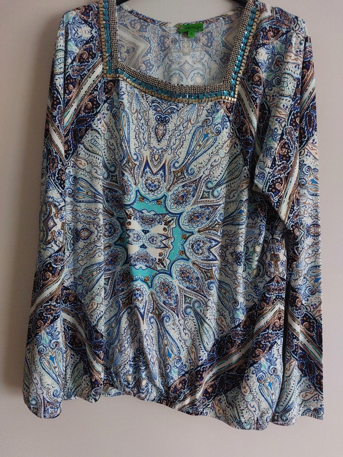 Bloes K Design blauw motief maat xl, Kleding | Dames, K-design, Blauw, Maat 46/48 (XL) of groter, Ophalen of Verzenden