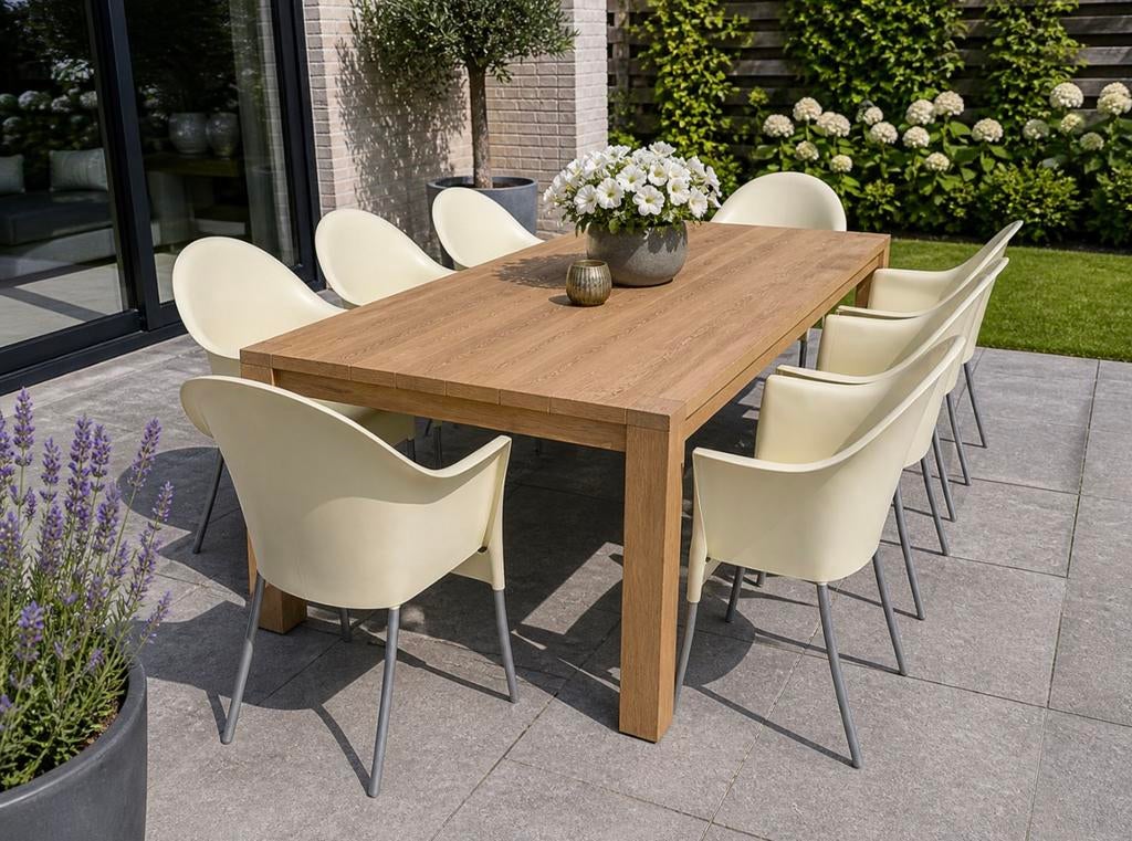 8 chaises design fabriquées en Italie — sièges confortables, Enlèvement, Comme neuf, Synthétique