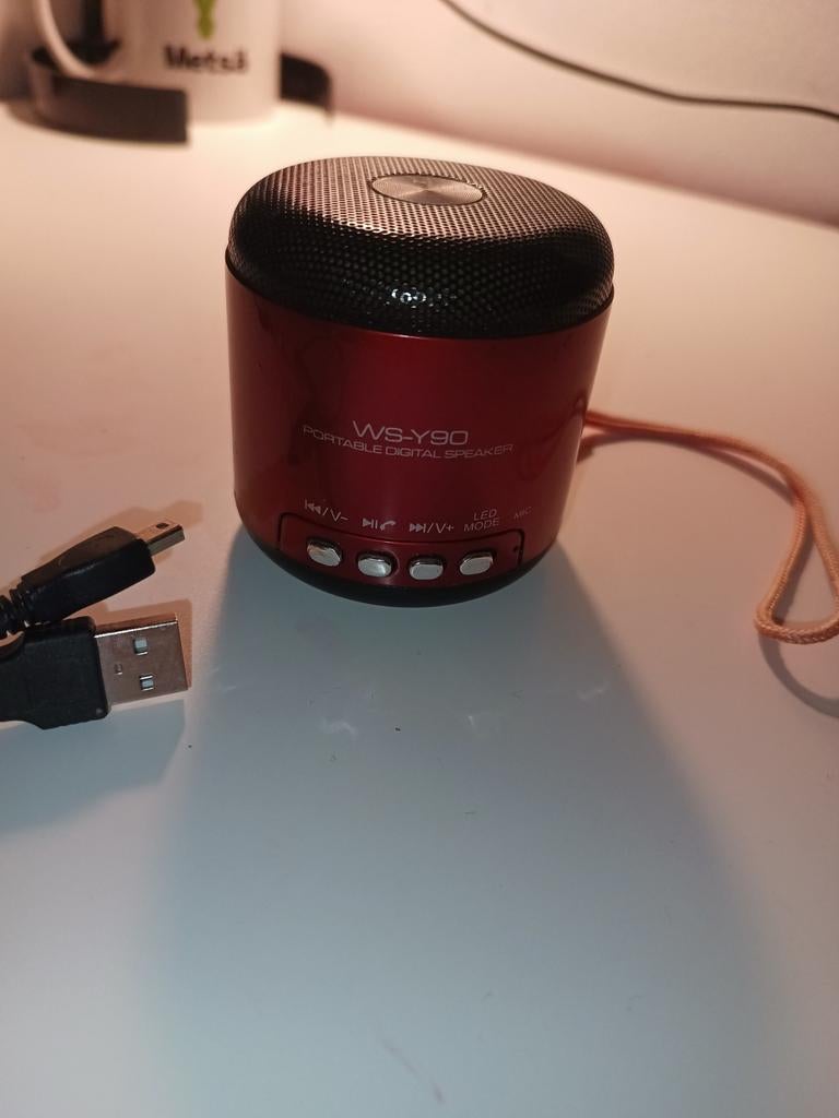 Mini enceinte Bluetooth portable rouge WS-Y90, Enlèvement ou Envoi, Utilisé, Autres marques