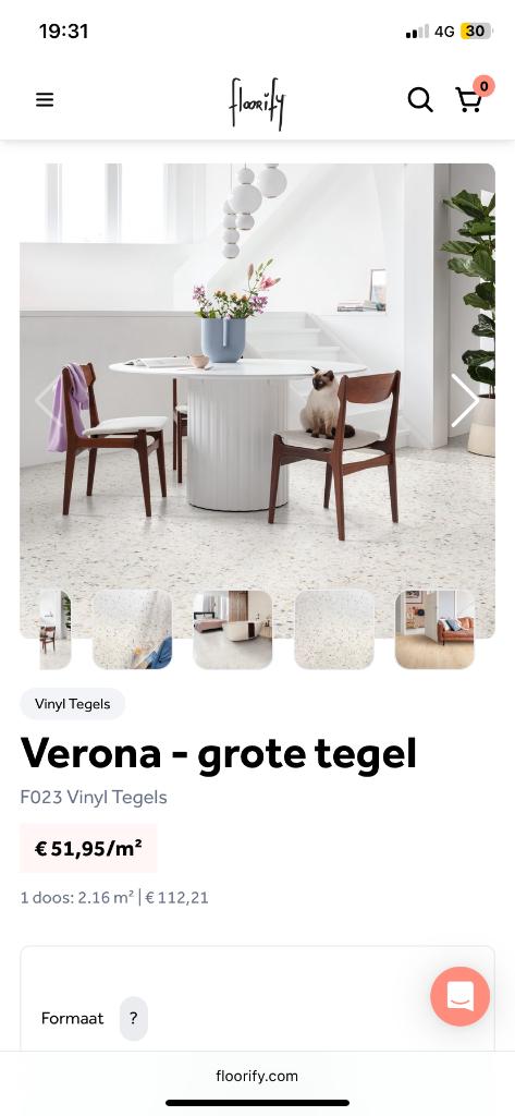 Één doos Floorify Verona vloer, Doe-het-zelf en Bouw, Ophalen, Nieuw, Vloertegels