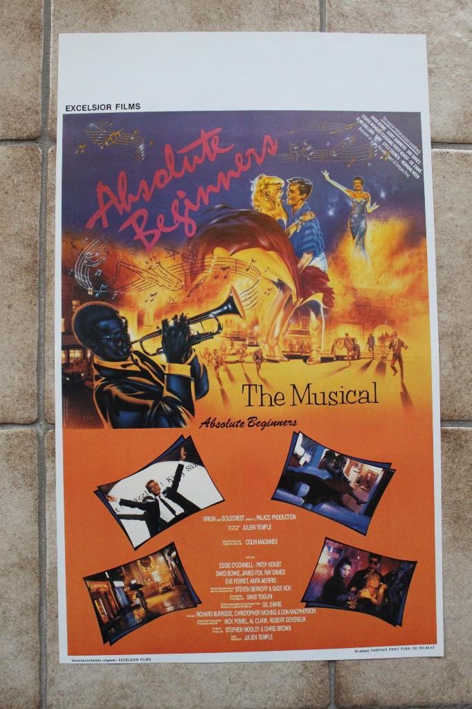 filmaffiche David Bowie Absolute Beginners filmposter, Verzamelen, Rechthoekig Staand, Verzenden, Zo goed als nieuw, A1 t/m A3