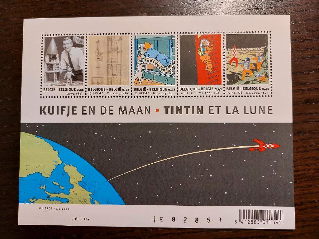België: Kuifje en de maan, Orginele gom, Ophalen of Verzenden, Zonder stempel, Postfris