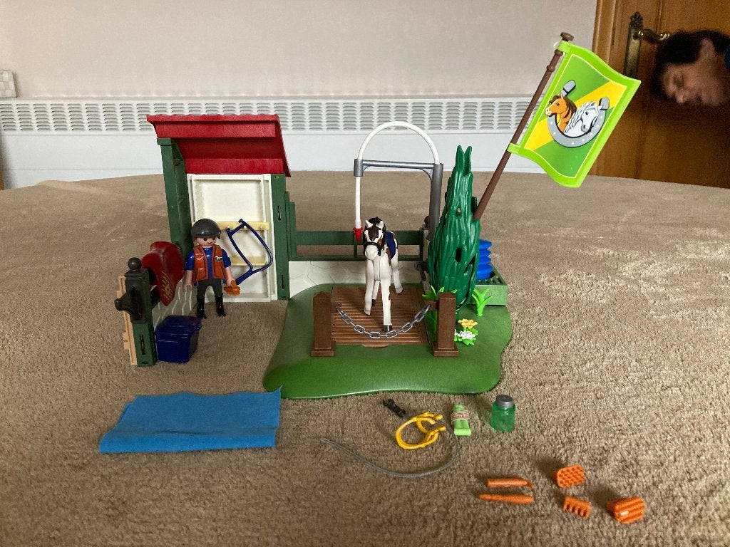 Playmobil Paardenwasplaats ( set + doos en boekje) 5-12 j, Kinderen en Baby's, Speelgoed | Playmobil, Ophalen of Verzenden, Gebruikt
