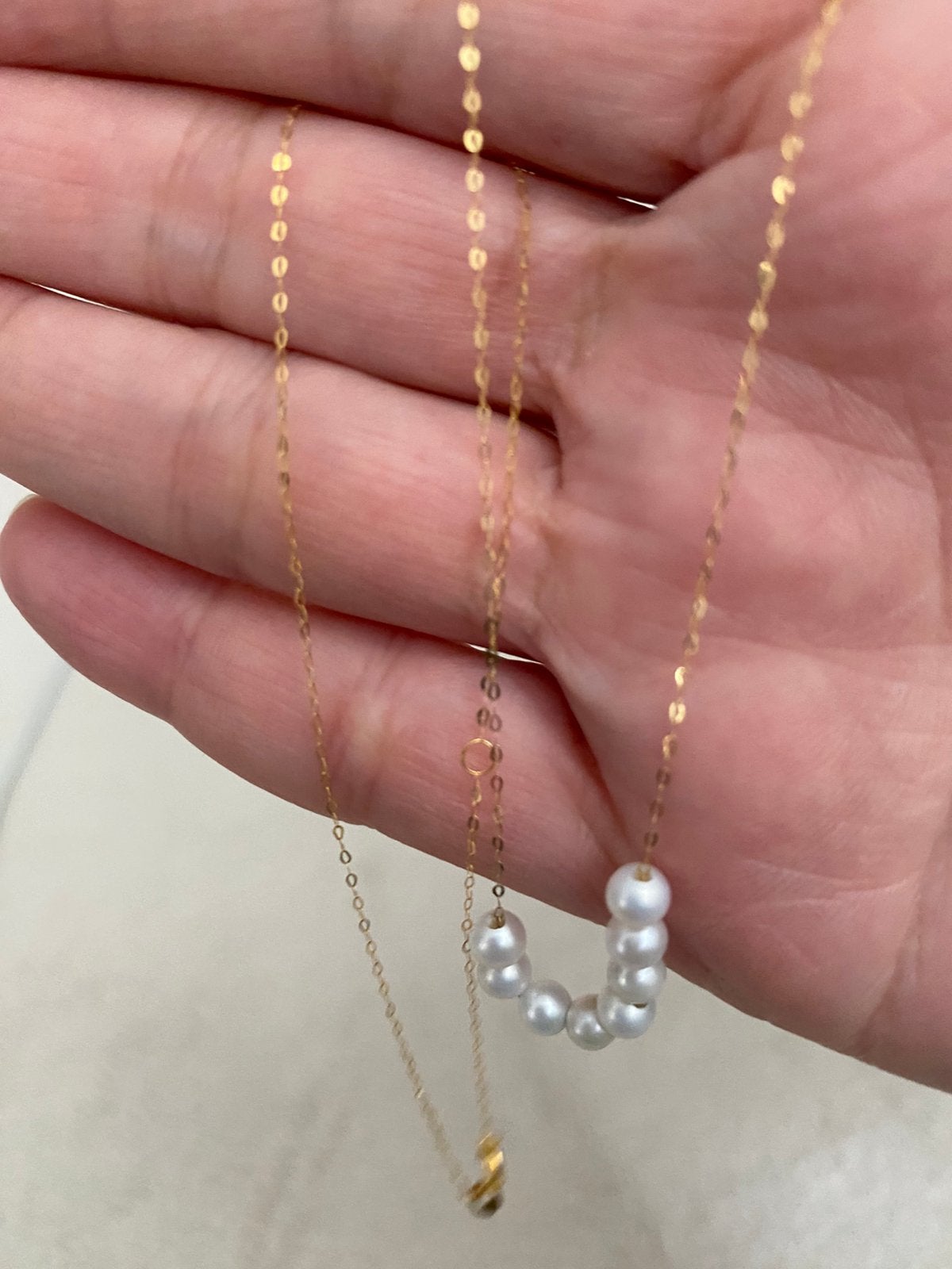 Halsketting en parels in 18k goud, Ophalen, Zo goed als nieuw, Goud, Goud