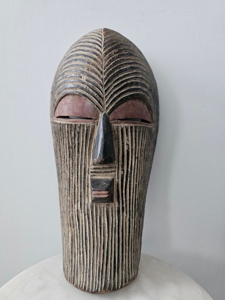 Masque Bazangyé du Congo. 40cm/20cm/14cm, Antiquités & Art, Enlèvement ou Envoi