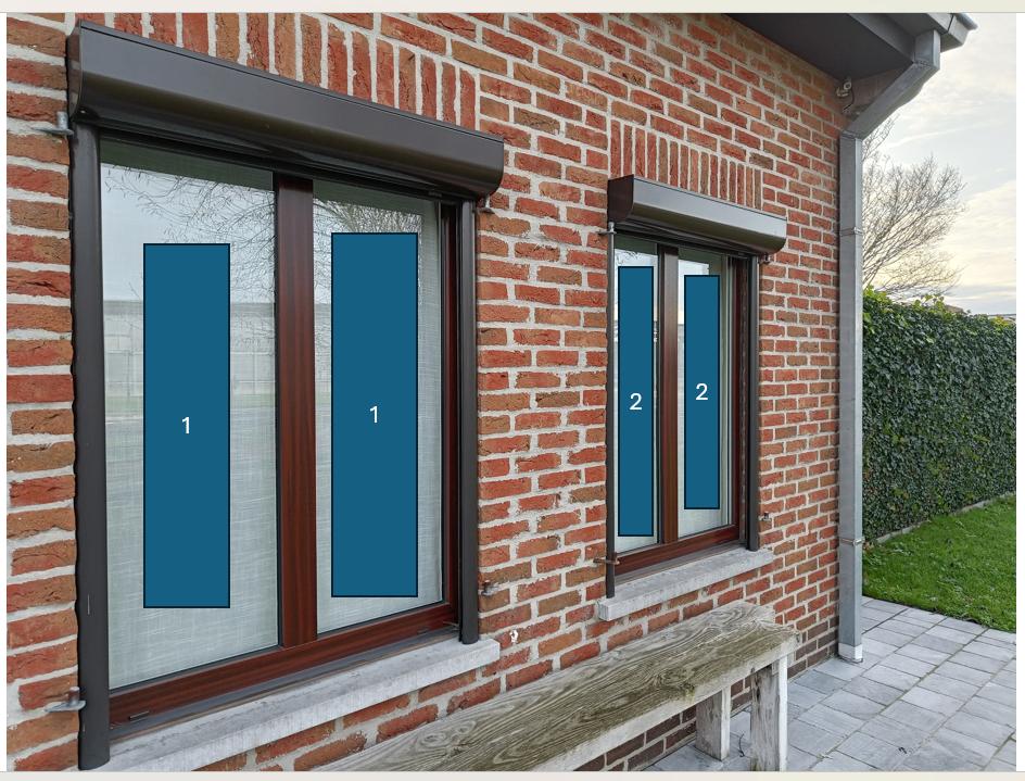 5 voorzetrolluiken HAROL – 65 EUR het stuk - ALU, Doe-het-zelf en Bouw, Rolluiken, Ophalen, Gebruikt, 100 tot 150 cm, Bruin