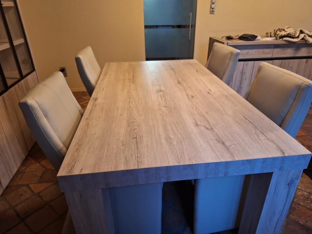 livingtafel met stoelen, Huis en Inrichting, Tafels | Eettafels, Ophalen, 50 tot 100 cm, Zo goed als nieuw, Vijf personen of meer