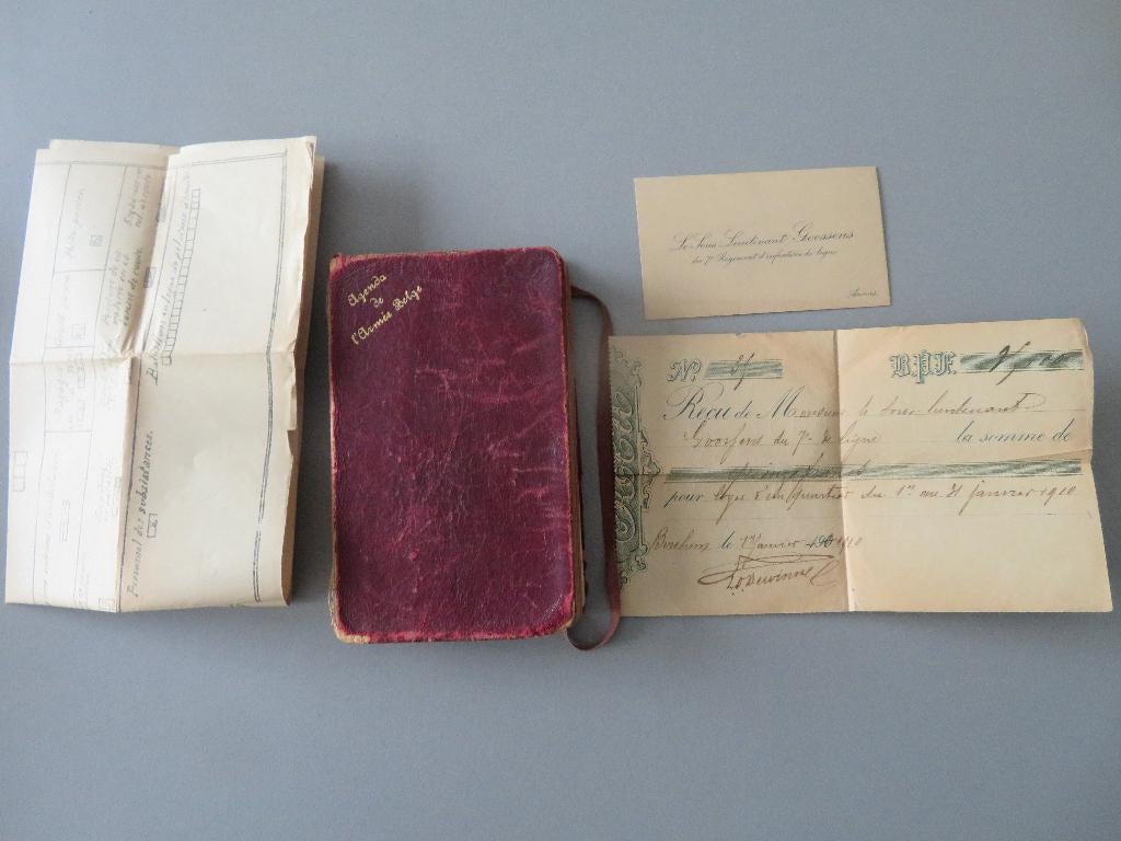 Agenda van het Belgisch leger 1908 Lt. Goossens 7e reg Infan, Enlèvement ou Envoi, Armée de terre, Autres types