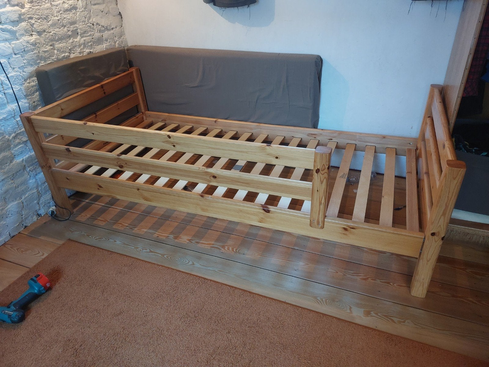 Lit FLEXA pin 90x200, Maison & Meubles, 90 cm, Une personne, Brun, Enlèvement