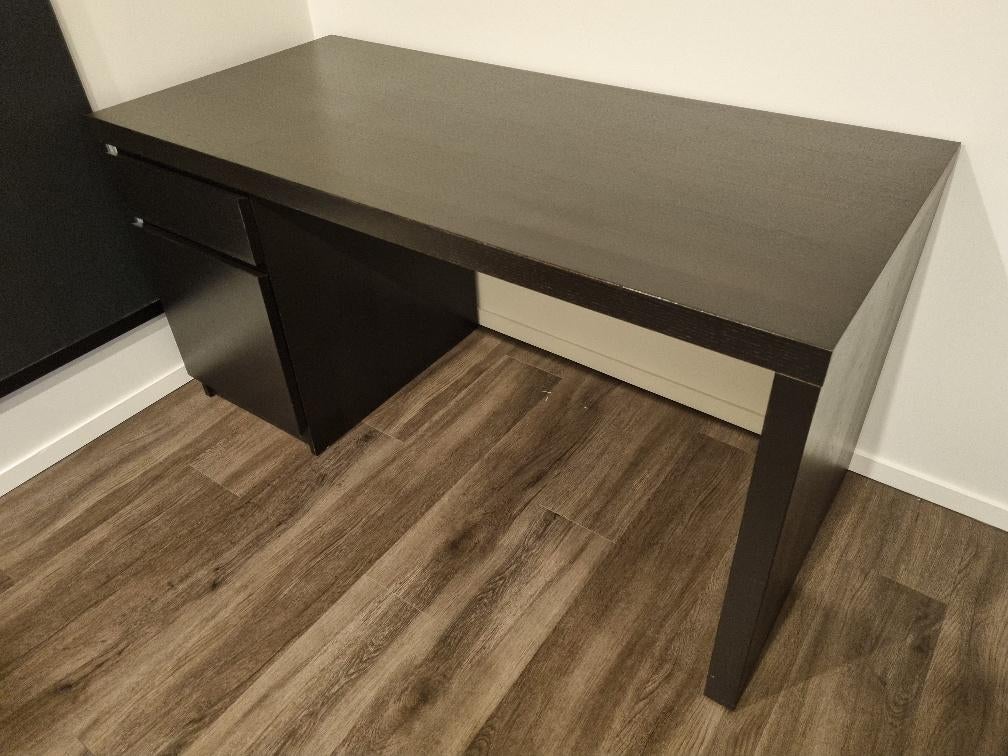 Bureau Ikea Malm zwart, Ophalen, Gebruikt, IKEA, Zwart