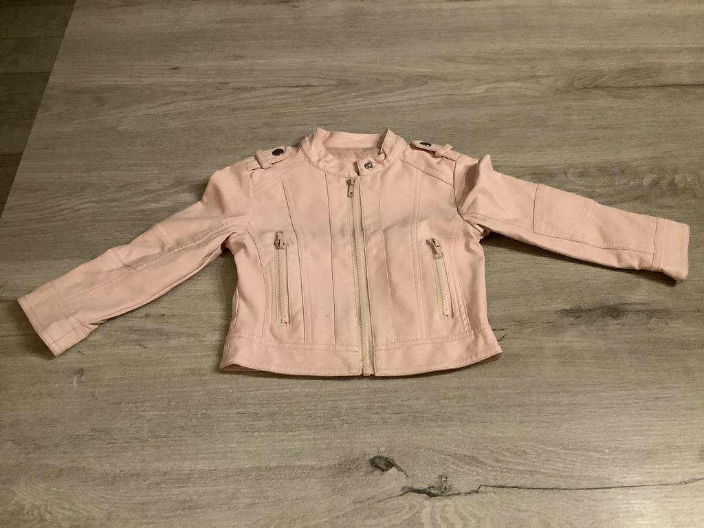 Meisjes roze lederen jas (Maat 104), Frizzy by Bel & Bo, Meisje, Ophalen of Verzenden, Zo goed als nieuw