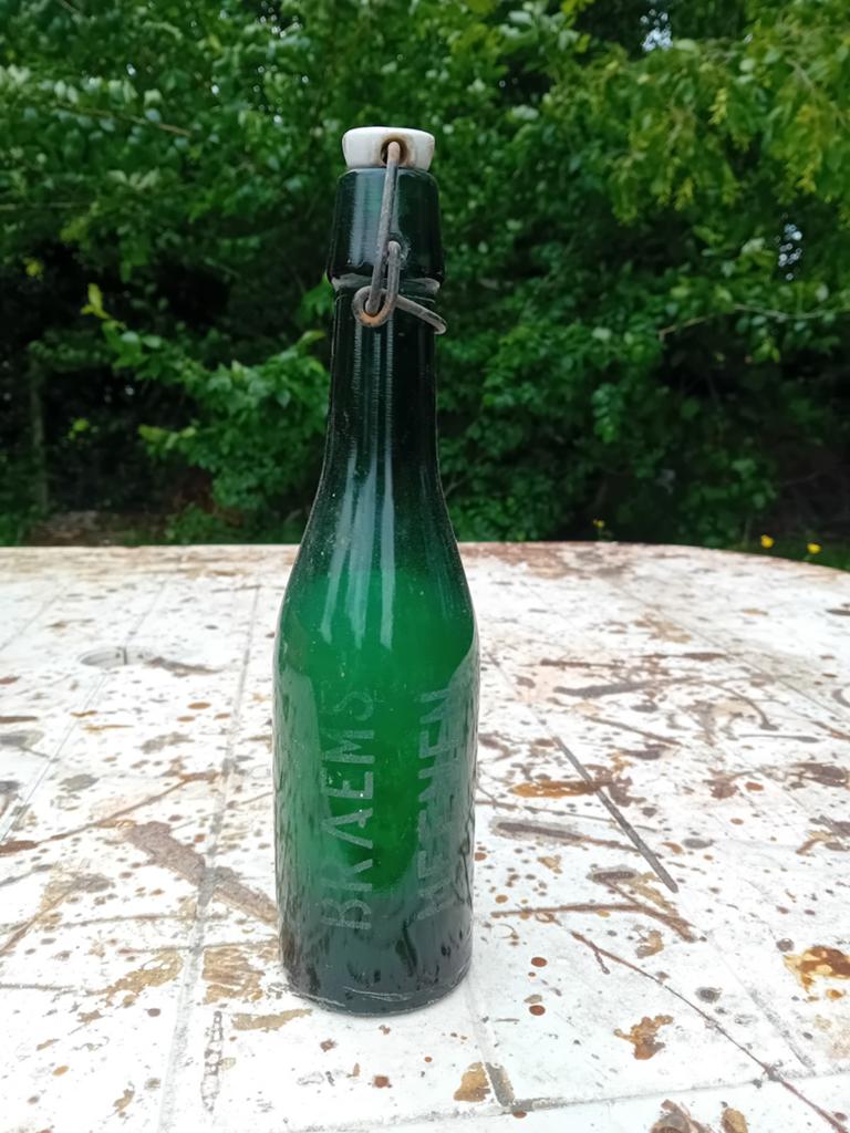 Oude vintage bierfles Braems Menen, Verzamelen, Ophalen of Verzenden