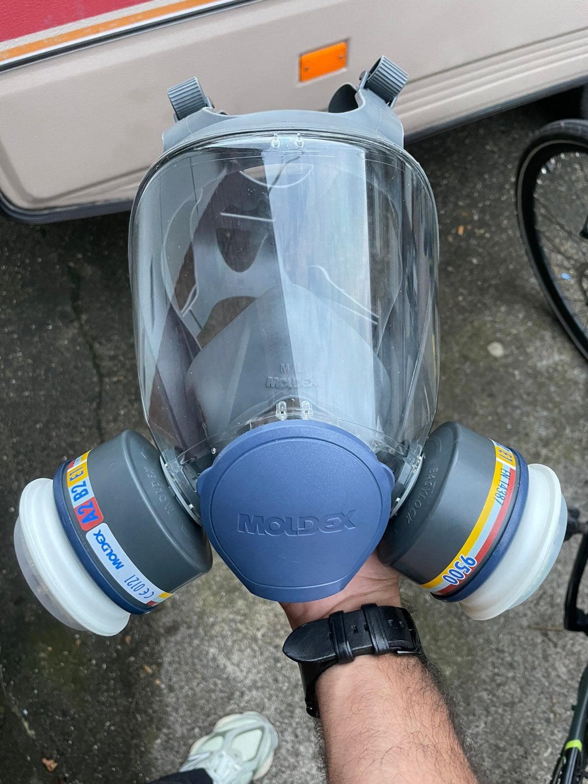 Stof/gas masker, Enlèvement, Utilisé, Masques complets