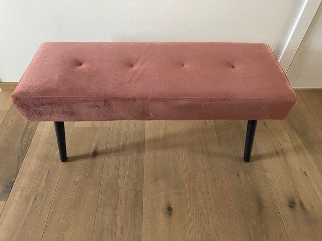 Oud roze zitbankje 2,5-zit, Ophalen, Zo goed als nieuw, Driepersoons, Stof