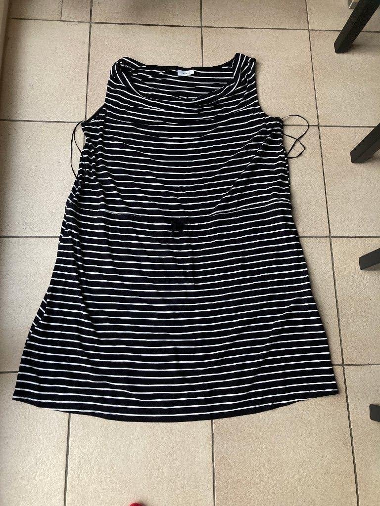 Leuke zwart / wit gestreepte jurk - Maat 46 / 48, Ophalen of Verzenden, Zo goed als nieuw, Maat 46/48 (XL) of groter, Meerkleurig