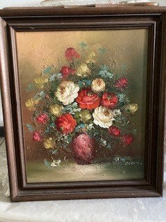 peinture de fleurs, Antiquités & Art, Autres techniques, Signé, Enlèvement, Fleurs
