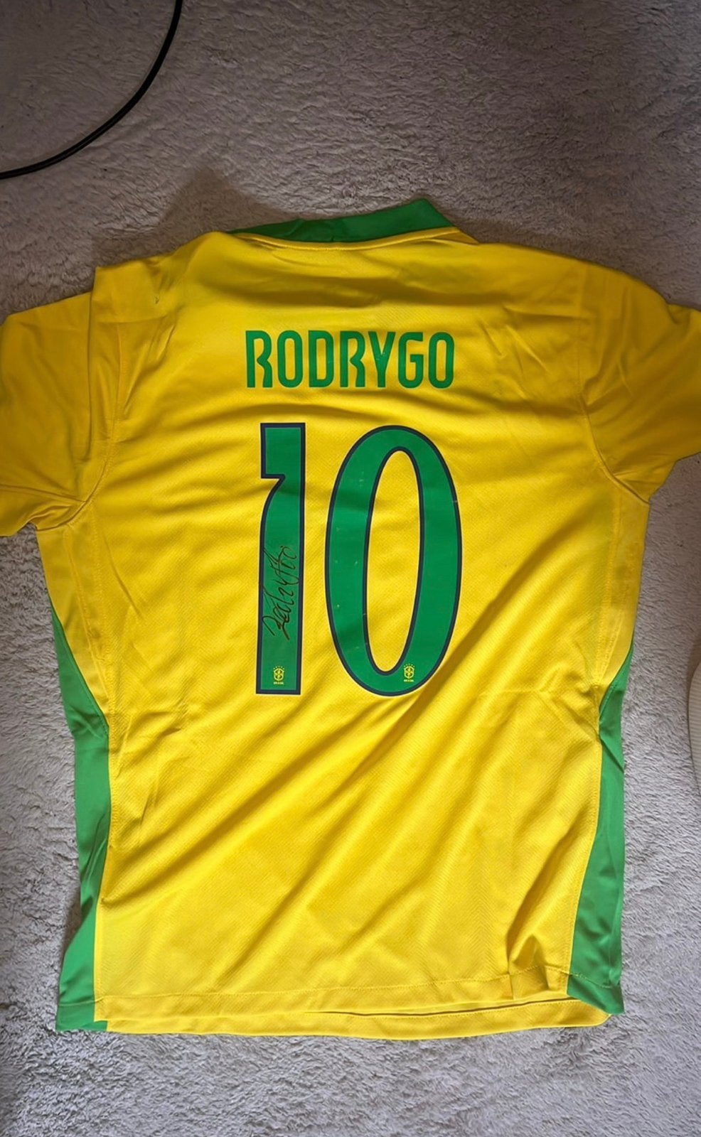 Gesigneerd Voetbalshirt Rodrygo Brazilië, Ophalen of Verzenden, Zo goed als nieuw, Shirt