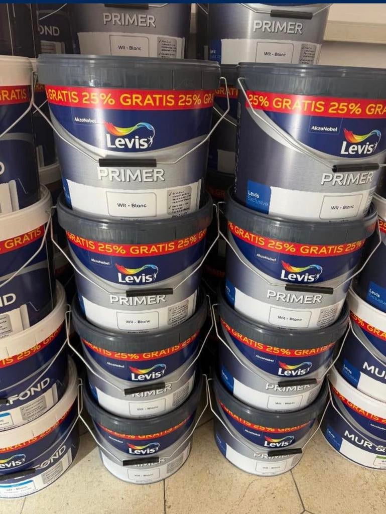 ‼️SUPER PROMOS SUR NOS PEINTURE LÉVIS MAT SATIN, PRIMER ‼️, Bricolage & Construction, Neuf, Enlèvement, Rue de Mons 164 bC, 7380 Quievrain