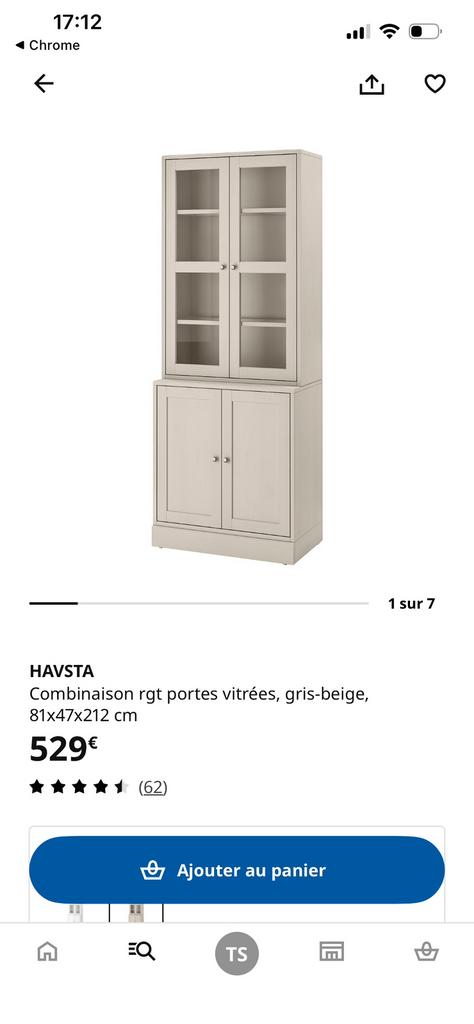 Vaisselier ikea, Maison & Meubles, 25 à 50 cm, Avec porte(s), Enlèvement, Utilisé