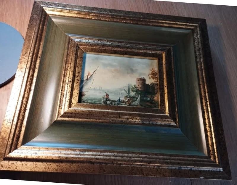 Olieverfschilderij/antieke lijst. 20 x 30, Antiek en Kunst, Ophalen, Olieverf
