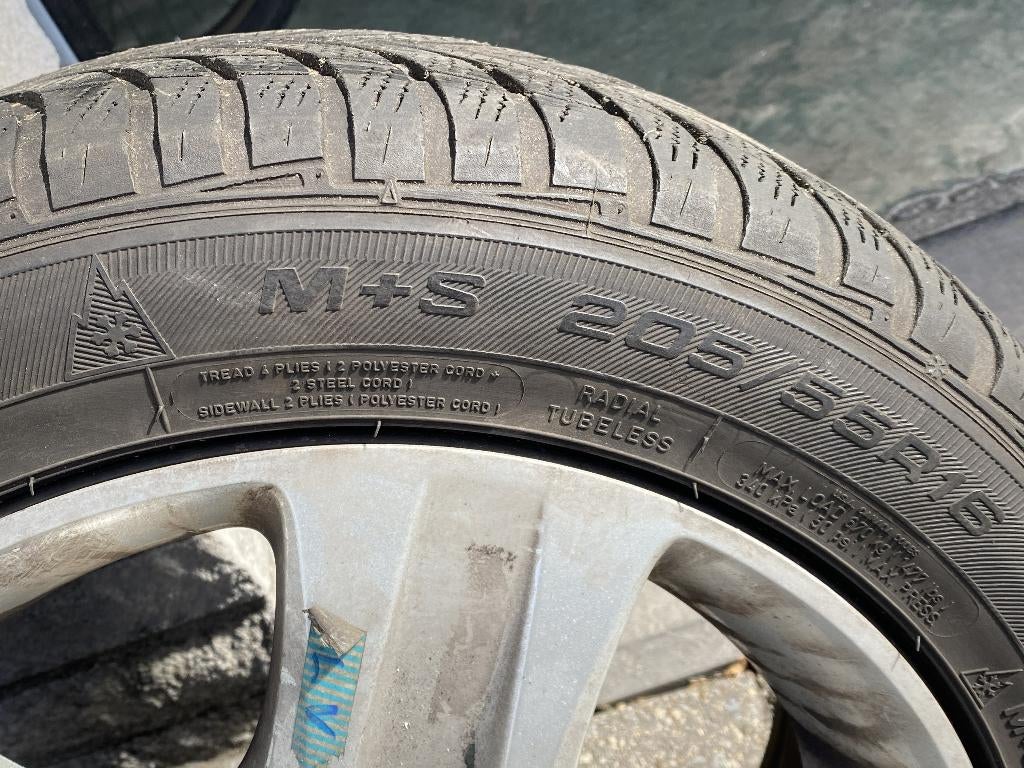 Opel velgen met winterbanden 205/55R16, Auto-onderdelen, Banden en Velgen, Ophalen, Gebruikt, 16 inch, Band(en)