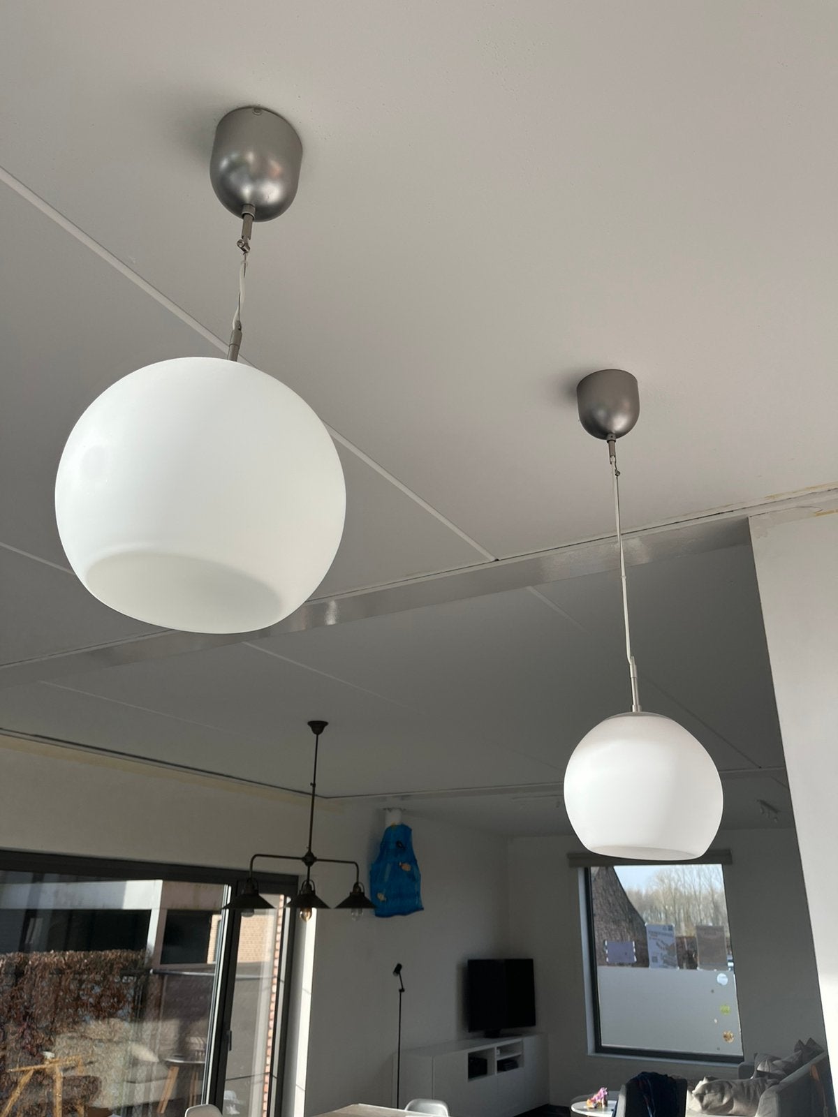 2 lampen uit glas ikea, Huis en Inrichting, IKEA, Ophalen, Zo goed als nieuw, Glas