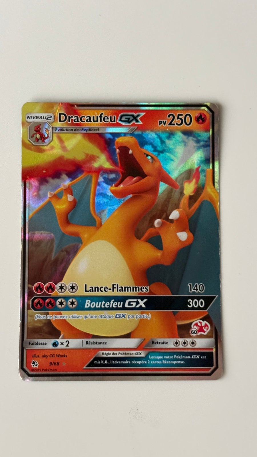 (Fr kaart) Dracaufeu GX 9/68, goede staat, Hobby en Vrije tijd, Verzamelkaartspellen | Pokémon, Ophalen of Verzenden, Gebruikt