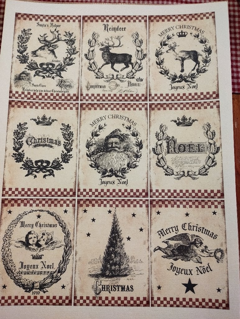 6 stuks A4 stickerbladen met nostalgische kerstprint, Verzenden, Nieuw, Stickers en Plaatjes
