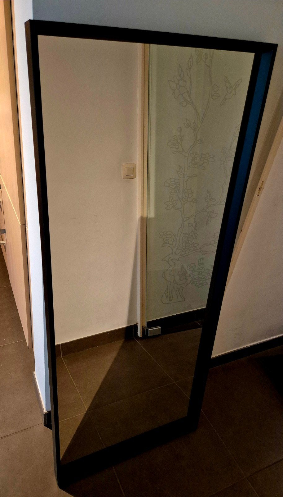 IKEA NISSEDAL Spiegel - Zwart (65 x 150 cm), Ophalen, Gebruikt, 100 tot 150 cm, Rechthoekig