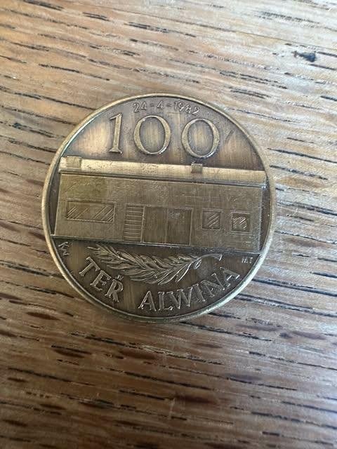 munt 100 ter alwingaTeralfene V.V.K.S., Ophalen of Verzenden, Losse munt