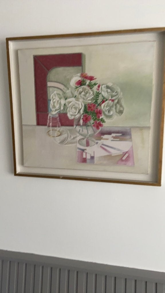 Prachtige schilderij van Myriam Van Der biezen B68cm H63cm, Ophalen, Zo goed als nieuw, Schilderij, Oorspronkelijke maker