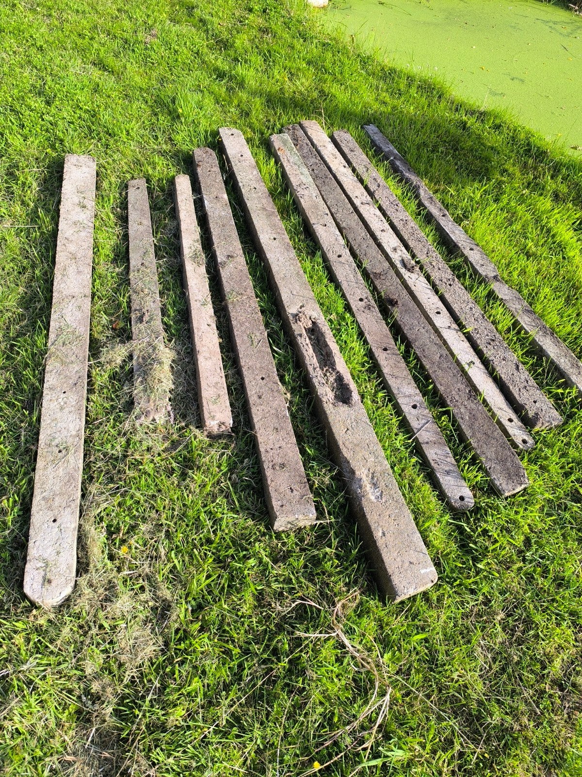 10 poteaux en béton pour jardin, Jardin & Terrasse, Enlèvement, Poteaux