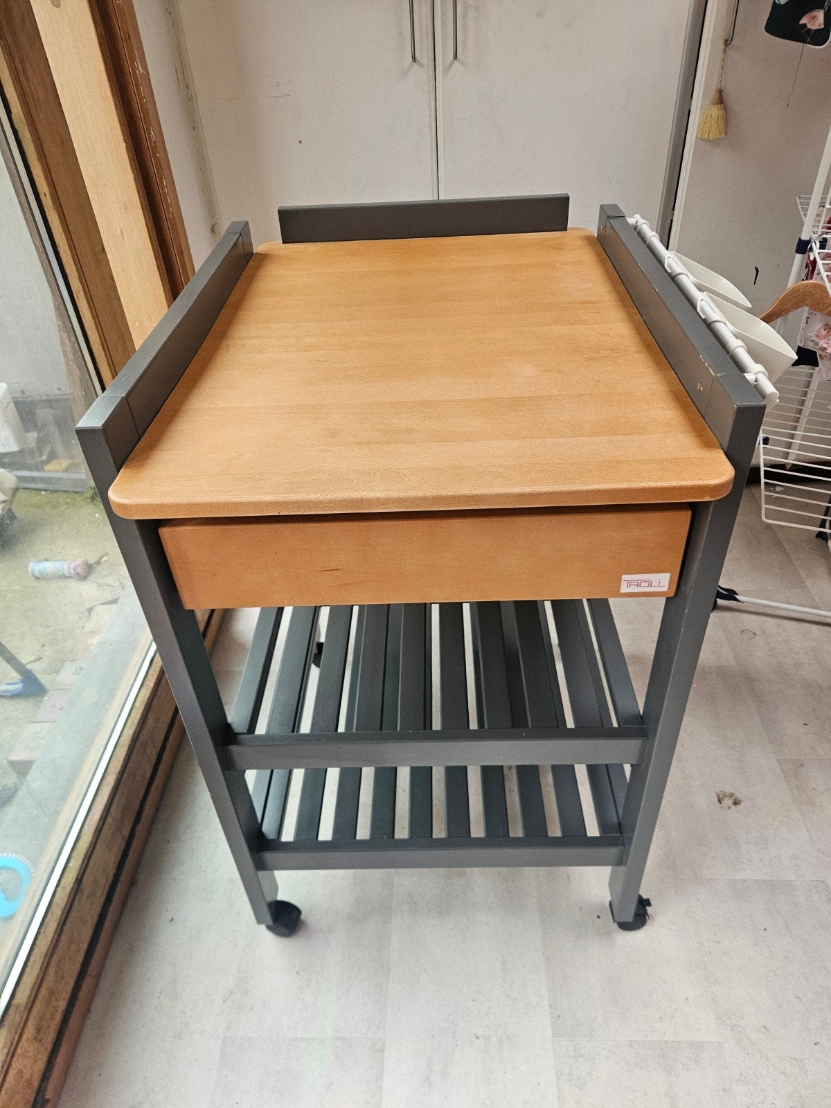 verschoningstafel met wielen, Maison & Meubles, Moins de 100 cm, Brun, Enlèvement, Utilisé