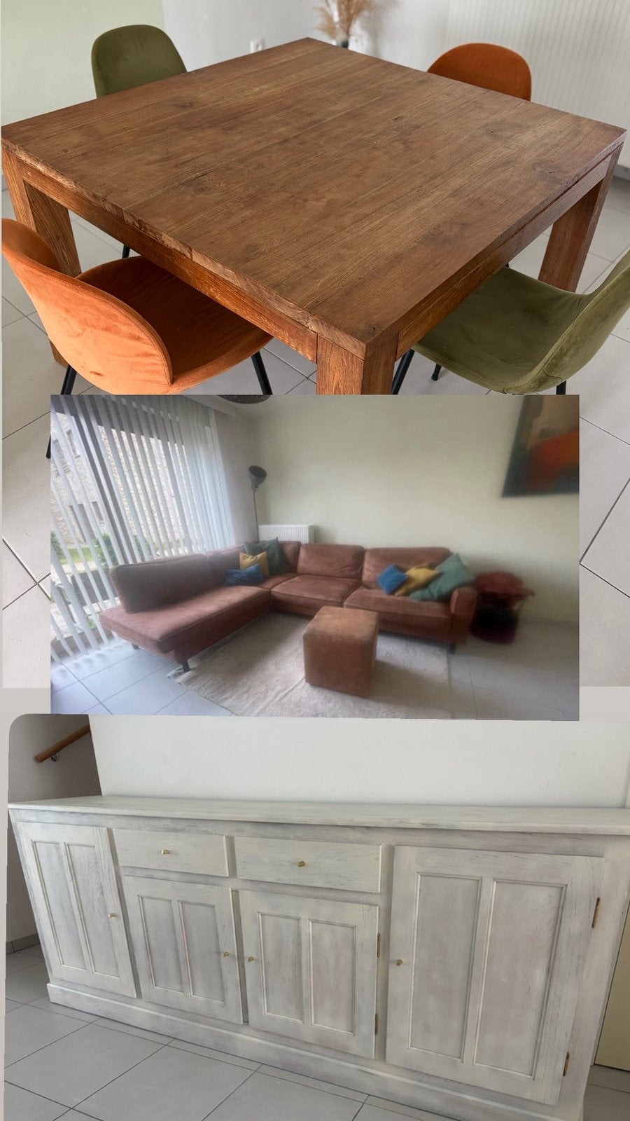 Complete woonkamer- en eetkamerset te koop, Enlèvement