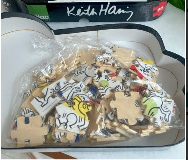 Keith Haring Vilac puzzel 96 houten stukjes (Nieuw!), Ophalen of Verzenden, Minder dan 500 stukjes, Nieuw, Legpuzzel