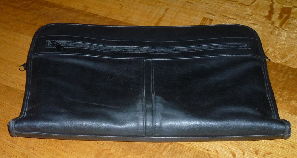 Porte‑documents homme – 3 compartiments – 40 x 30 cm, Enlèvement ou Envoi, Utilisé, Noir, Cuir