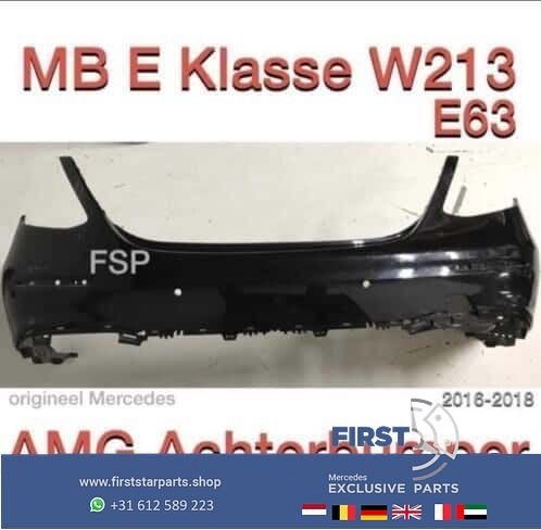 W213 AMG Achterbumper Mercedes E Klasse 2016-2018 zwart E63, Arrière, Utilisé, -, -