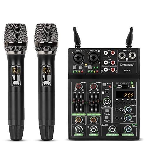 DJ-mengpaneel met twee microfoon,UF4-M Audio Studio Mixer, Ophalen of Verzenden, Zo goed als nieuw, Studiomicrofoon, Draadloos